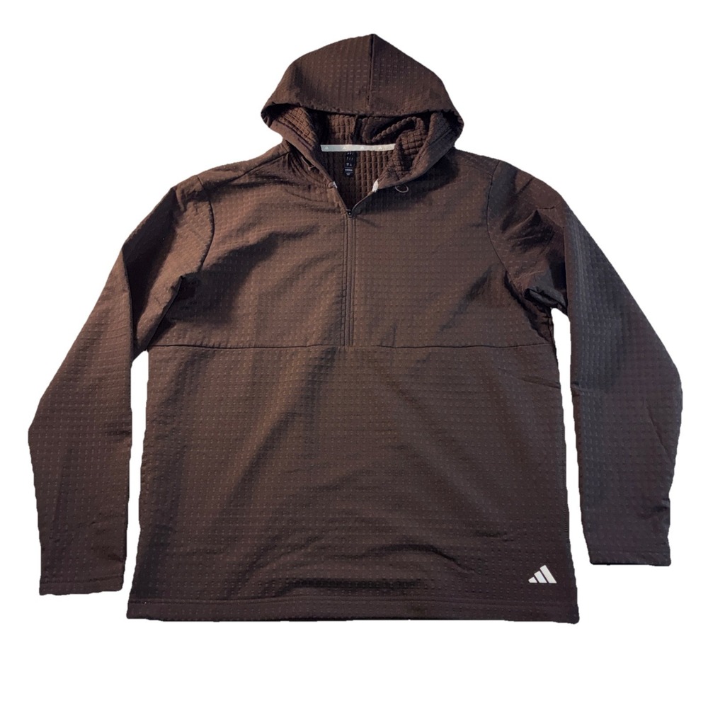 Adidas Woven Windbreaker Brown Hoodie Running Men's L New